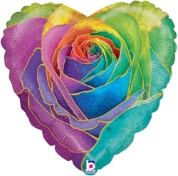 Rainbow rose balloon
