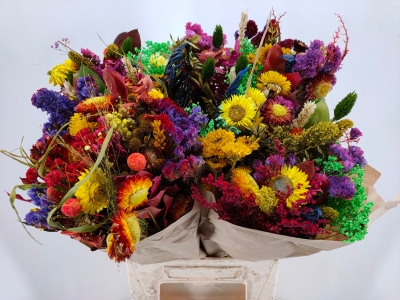 The dried rainbow bouquet
