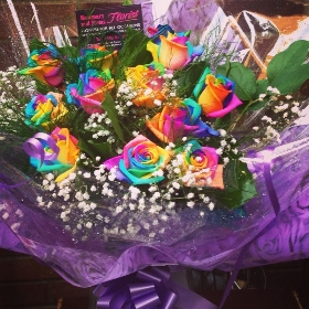 Rainbow Rose Bouquet