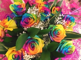 Rainbow Rose Bouquet